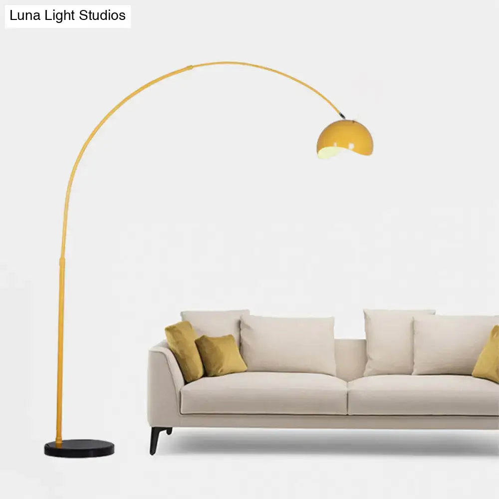 Modern black & yellow fishing rod floor lamp living room light