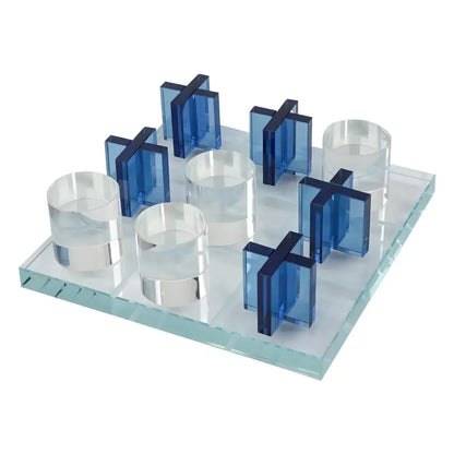 Modern blue acrylic crystal chessboard living room set