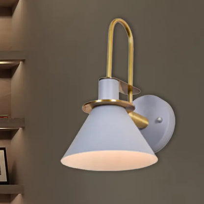 Modern blue and brass pyramid wall sconce bedroom e26 e27 light