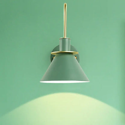 Modern blue and brass pyramid wall sconce bedroom e26 e27 light