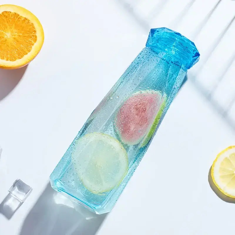 Modern blue diamond water bottle for kitchen and sport travel