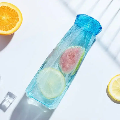 Modern blue diamond water bottle for kitchen and sport travel