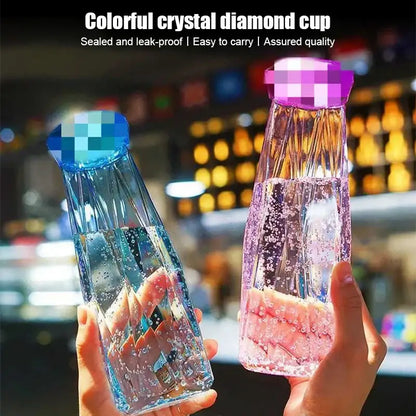 Modern blue diamond water bottle for kitchen and sport travel