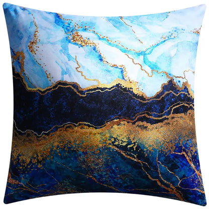 Modern blue floral cushion cover set living room decor
