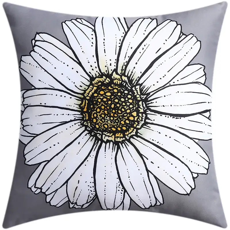 Modern blue floral cushion cover set living room decor