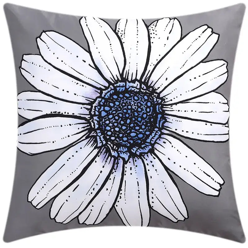 Modern blue floral cushion cover set living room decor