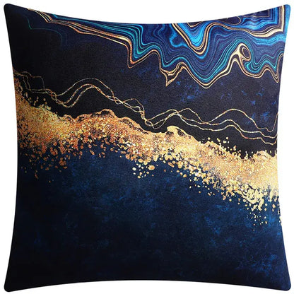 Modern blue floral cushion cover set living room decor