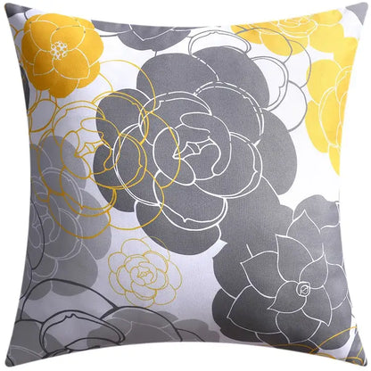 Modern blue floral cushion cover set living room decor