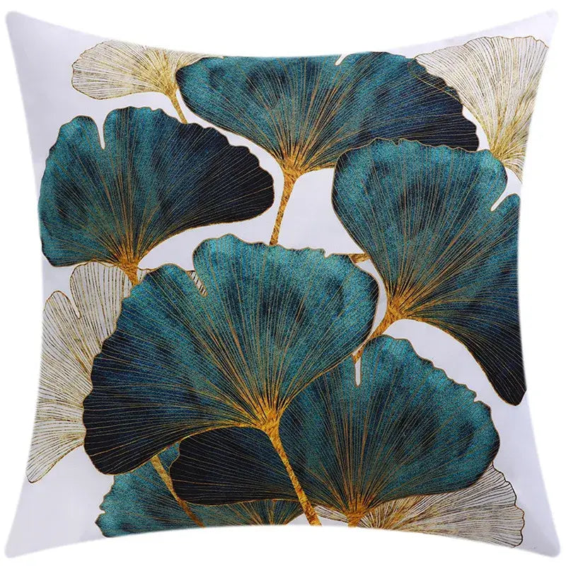 Modern blue floral cushion cover set living room decor