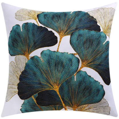 Modern blue floral cushion cover set living room decor