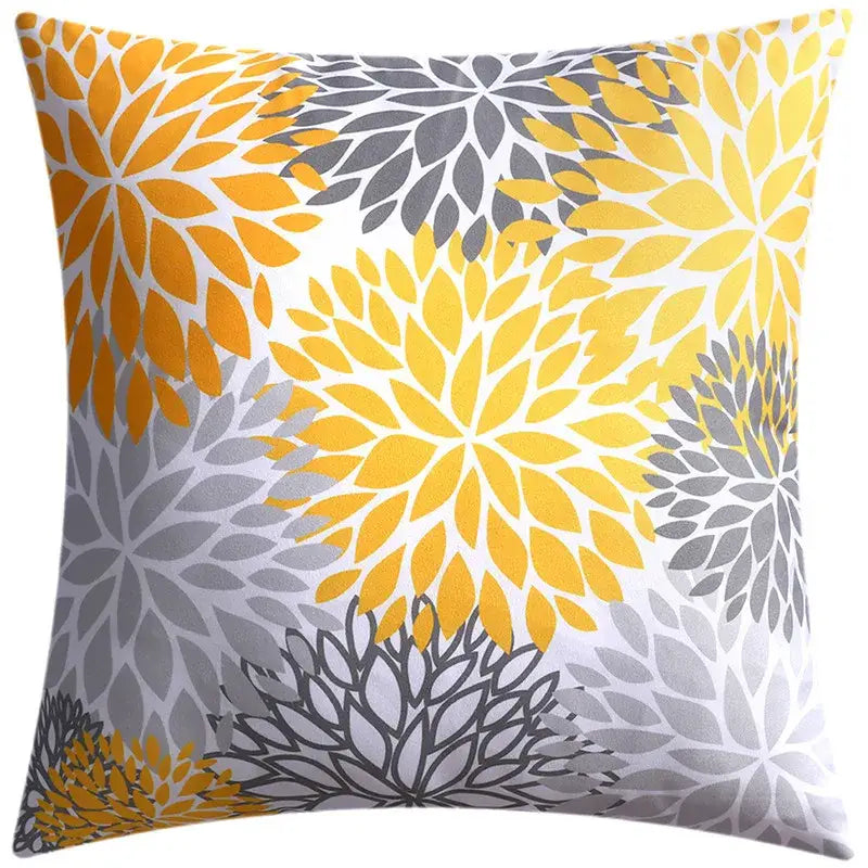 Modern blue floral cushion cover set living room decor