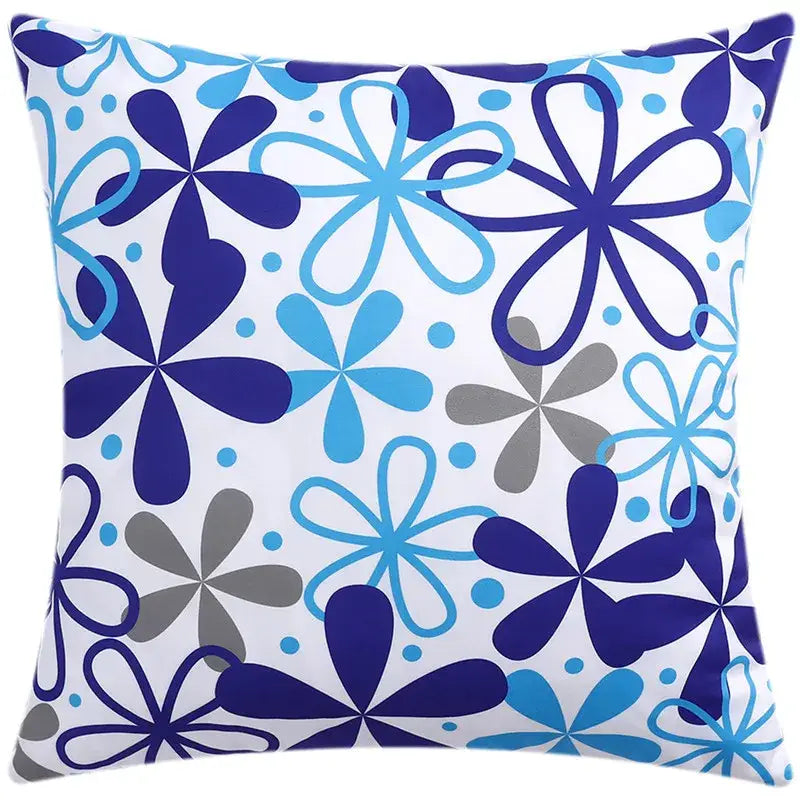 Modern blue floral cushion cover set living room decor