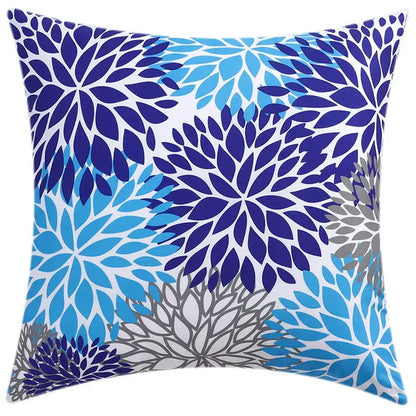 Modern blue floral cushion cover set living room decor