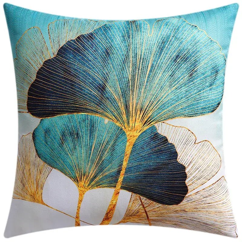 Modern blue floral cushion cover set living room decor