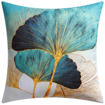 Modern blue floral cushion cover set living room decor