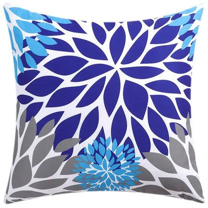 Modern blue floral cushion cover set living room decor