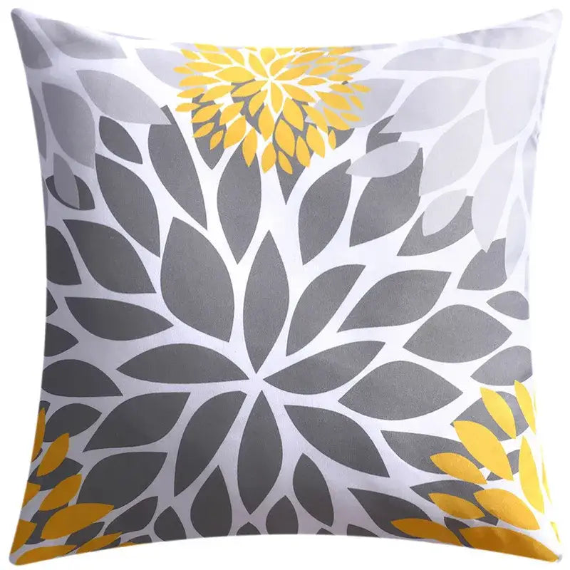 Modern blue floral cushion cover set living room decor