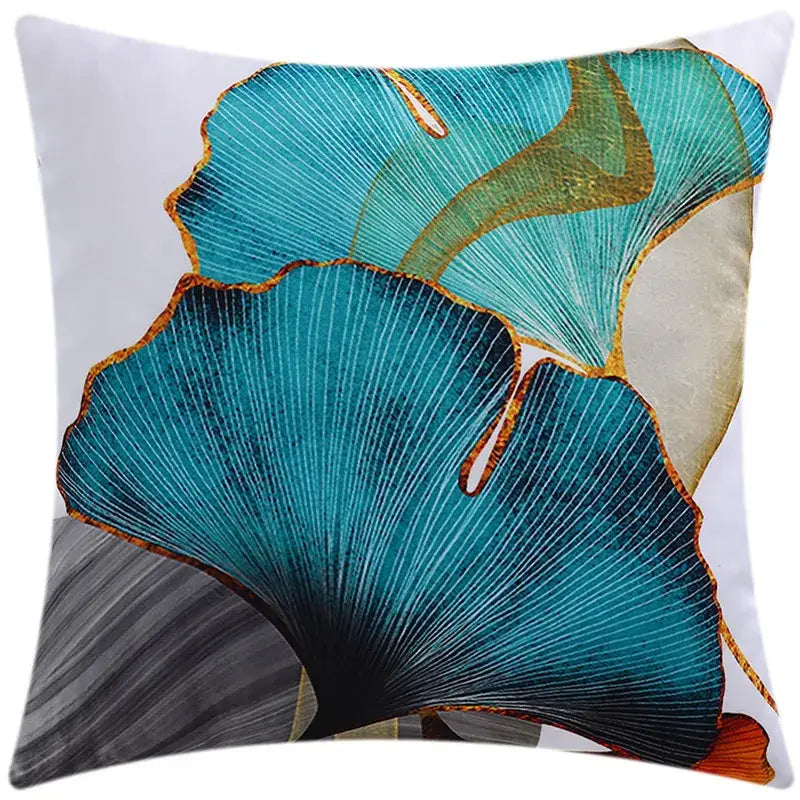 Modern blue floral cushion cover set living room decor