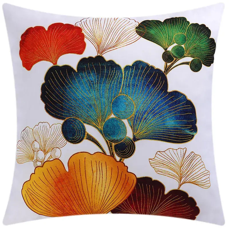 Modern blue floral cushion cover set living room decor