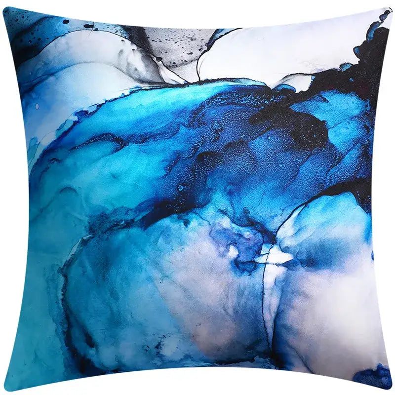 Modern blue floral cushion cover set living room decor