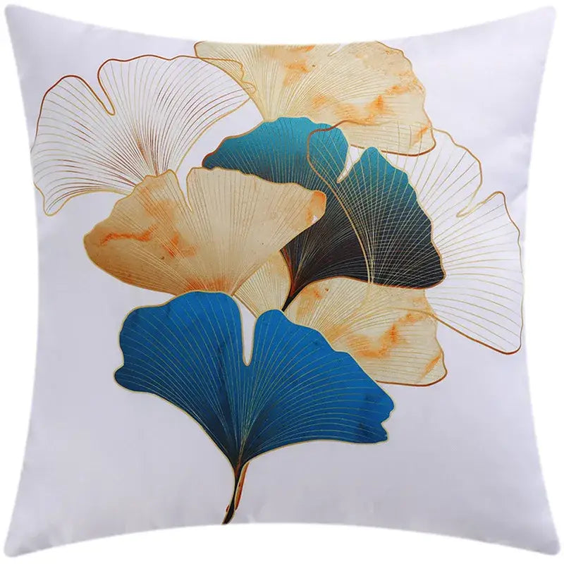Modern blue floral cushion cover set living room decor