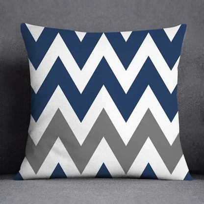 Modern blue geometric floral design pillowcase living room cushion
