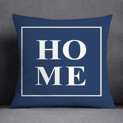 Modern blue geometric floral design pillowcase living room cushion