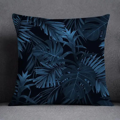 Modern blue geometric floral design pillowcase living room cushion