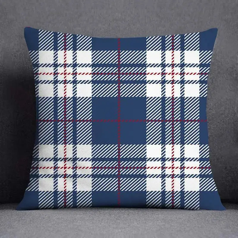 Modern blue geometric floral design pillowcase living room cushion