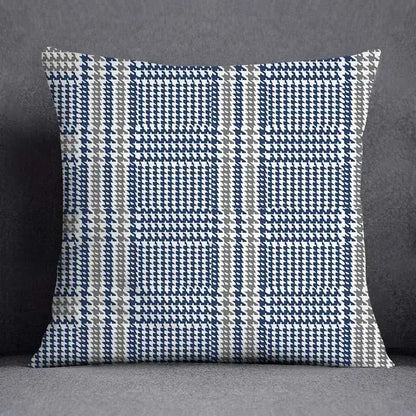 Modern blue geometric floral design pillowcase living room cushion