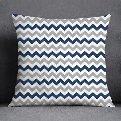 Modern blue geometric floral design pillowcase living room cushion