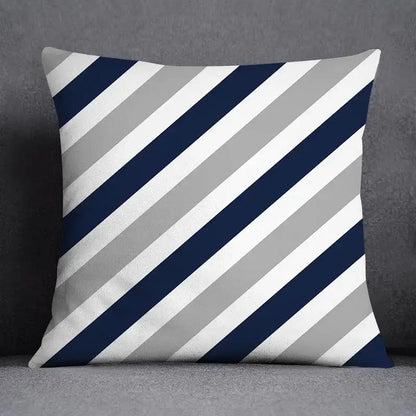 Modern blue geometric floral design pillowcase living room cushion