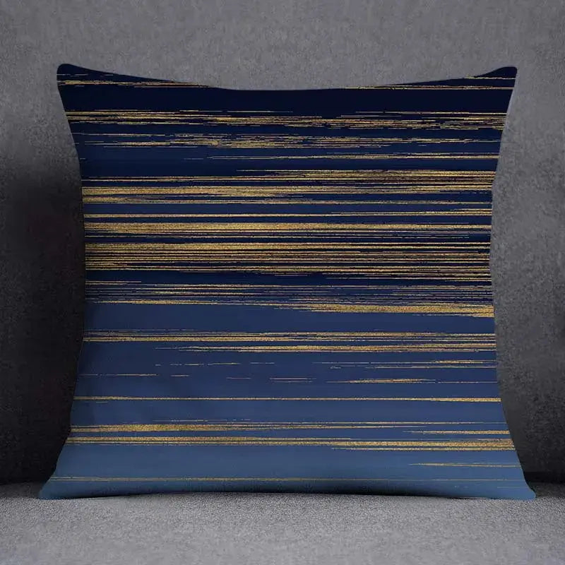 Modern blue geometric floral design pillowcase living room cushion