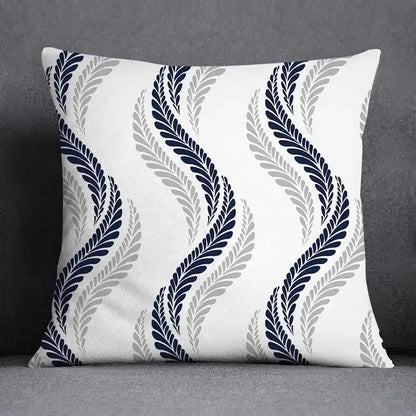 Modern blue geometric floral design pillowcase living room cushion