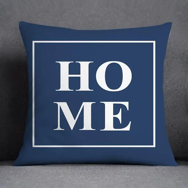 Modern blue geometric floral design pillowcase living room cushion