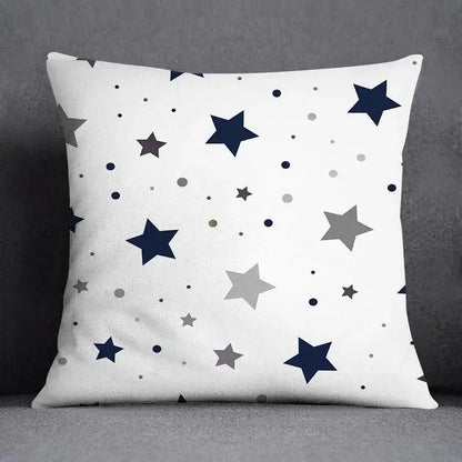 Modern blue geometric floral design pillowcase living room cushion