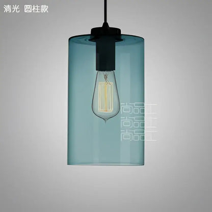 Modern blue glass led pendant lamp set dining room lighting