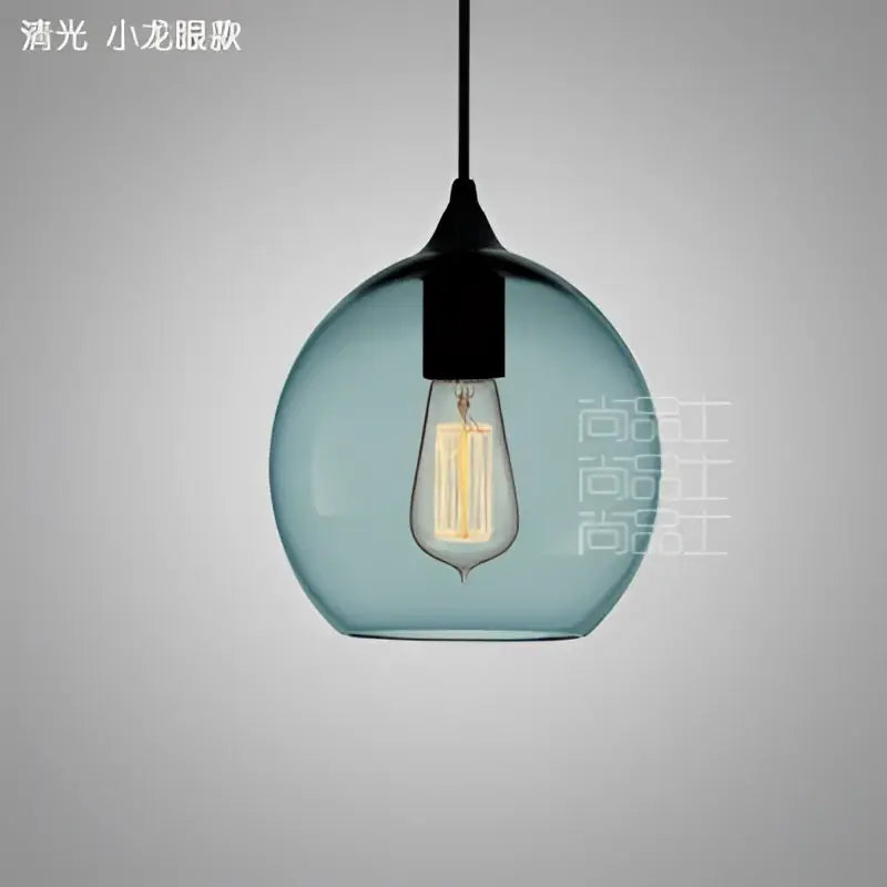 Modern blue glass led pendant lamp set dining room lighting