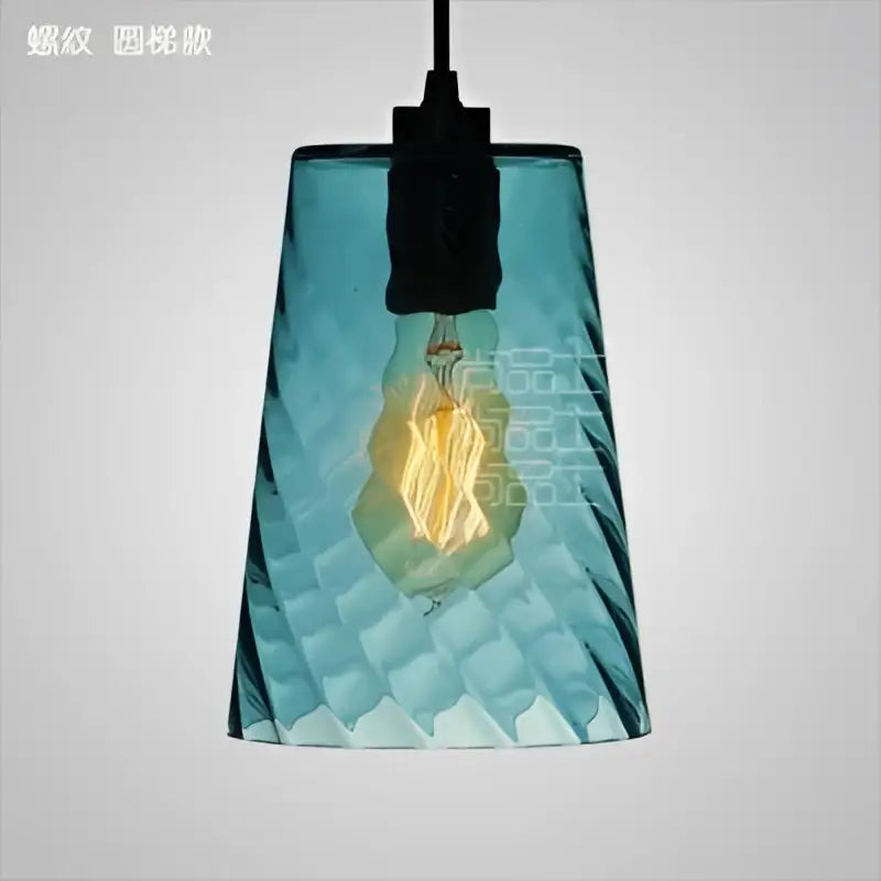 Modern blue glass led pendant lamp set dining room lighting