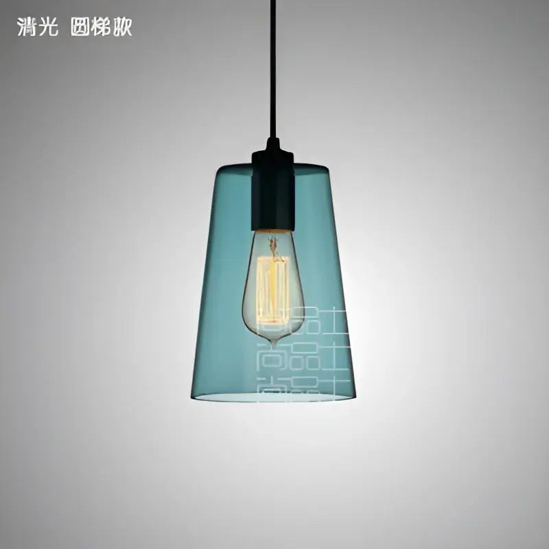 Modern blue glass led pendant lamp set dining room lighting