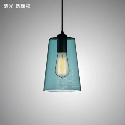 Modern blue glass led pendant lamp set dining room lighting