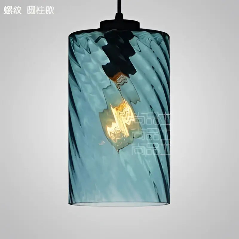 Modern blue glass led pendant lamp set dining room lighting