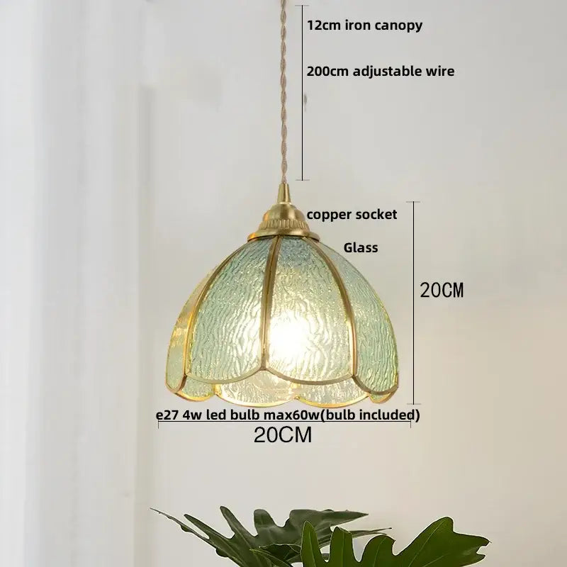 Modern blue & gold butterfly glass led pendant light kitchen fixture