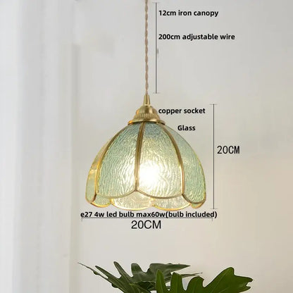 Modern blue & gold butterfly glass led pendant light kitchen fixture