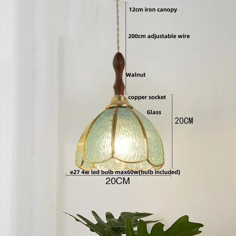 Modern blue & gold butterfly glass led pendant light kitchen fixture