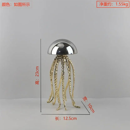 Modern blue & green crystal jellyfish sculpture living room decor