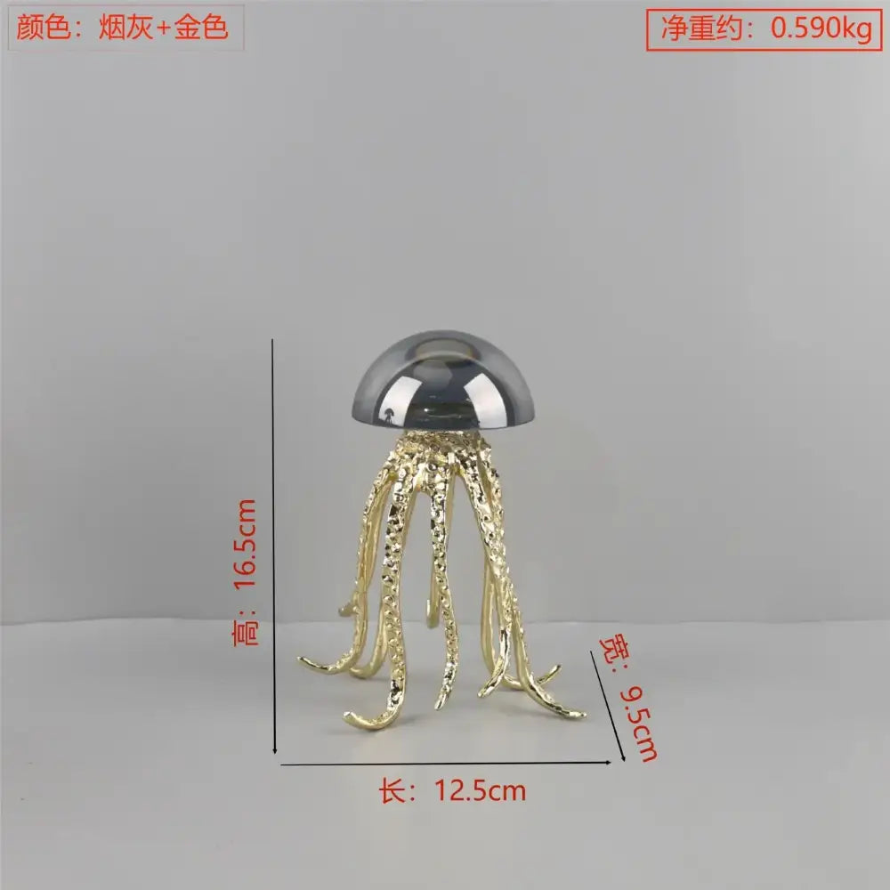 Modern blue & green crystal jellyfish sculpture living room decor