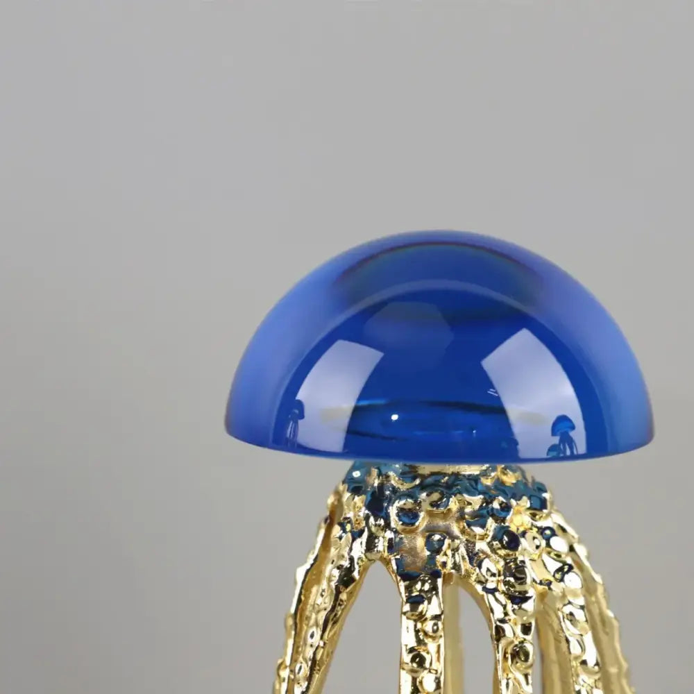 Modern blue & green crystal jellyfish sculpture living room decor