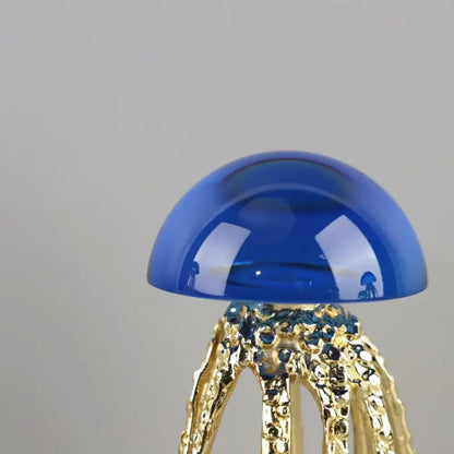 Modern blue & green crystal jellyfish sculpture living room decor
