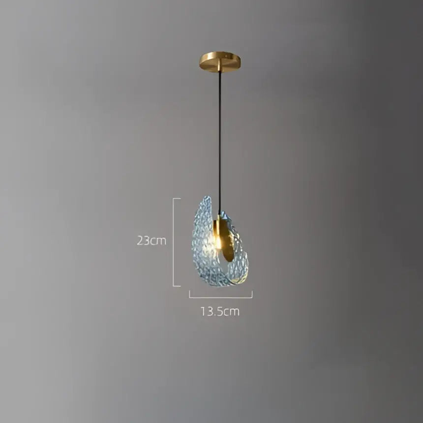 Modern blue & green glass chandelier dining room light